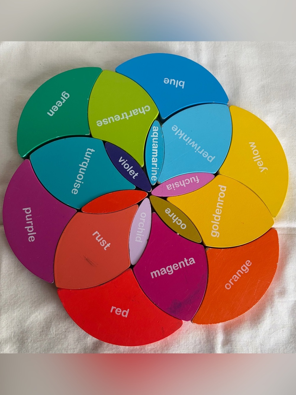 Classic Wood Brand Rainbow Color Wheel Montessori Puzzle Toy - Picture 5 of 12